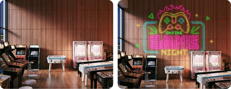 Gaming Lounge Wood Wall